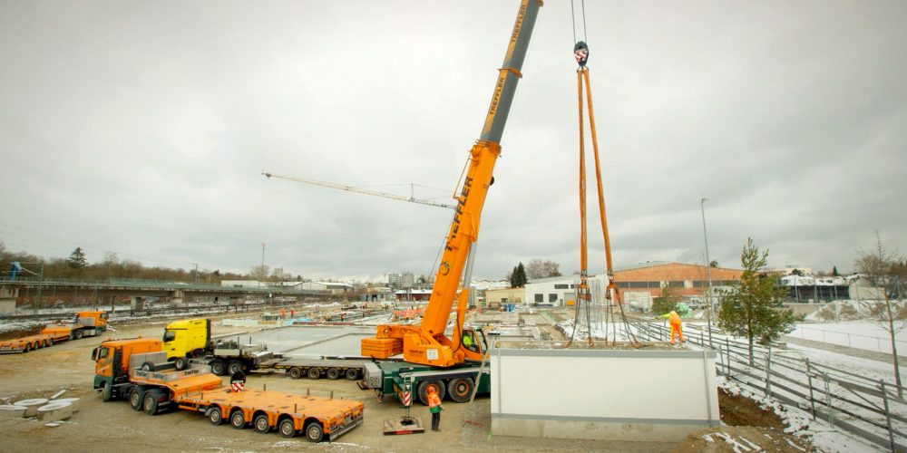 SETZEN EINER TRAFOSTATION | Betonbau